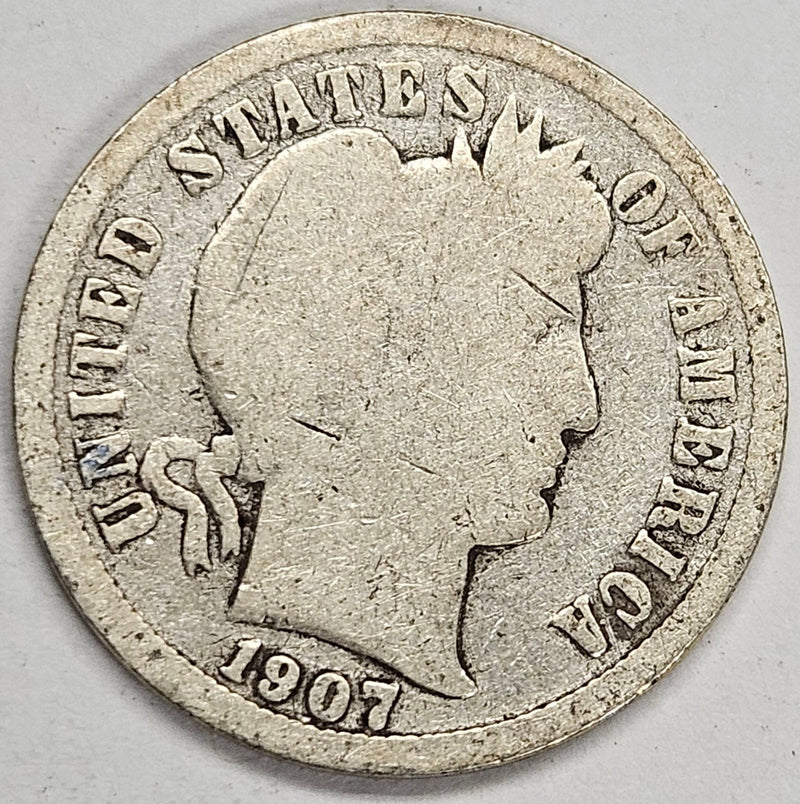 1907-D Barber Dime . . . . Good