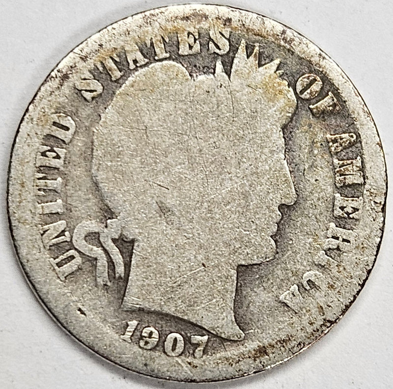 1907-O Barber Dime . . . . About Good