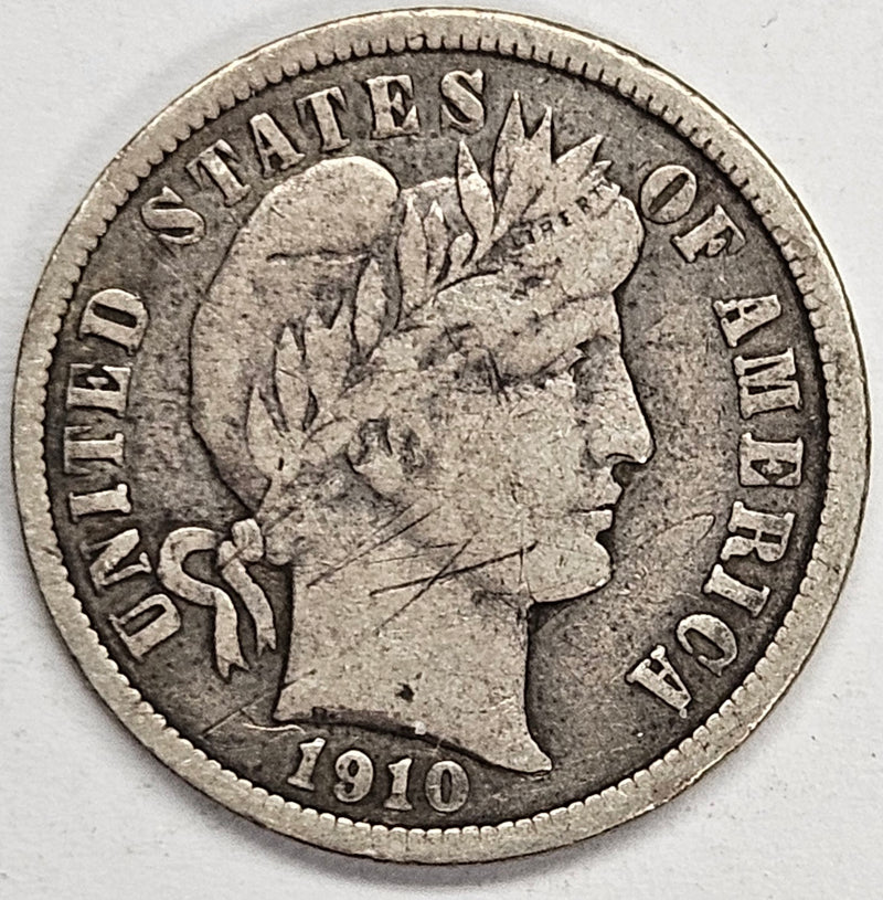 1910 Barber Dime . . . . VF scratch