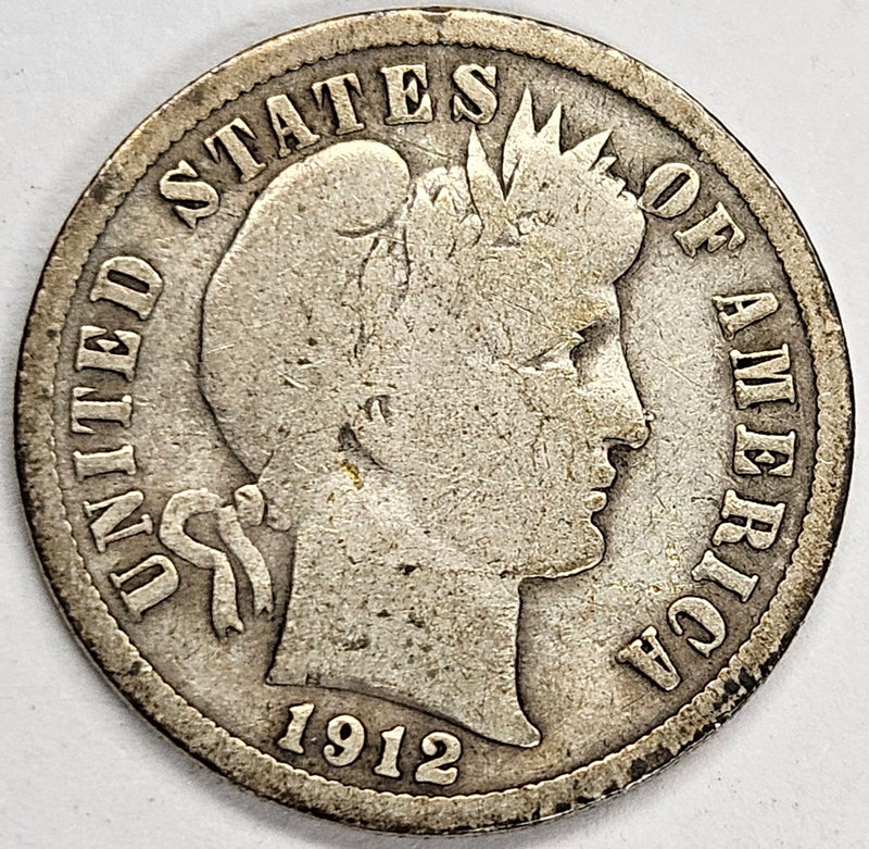 1912-S Barber Dime . . . . Very Good