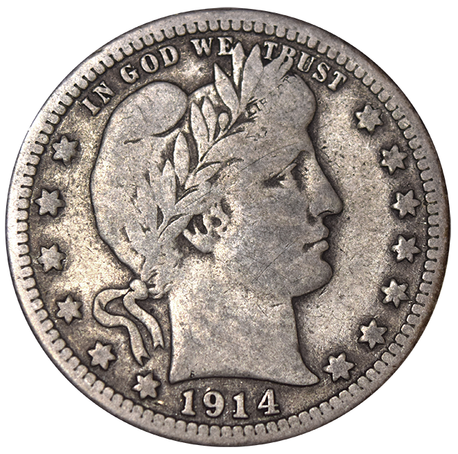 1914-S Barber Quarter . . . . Fine