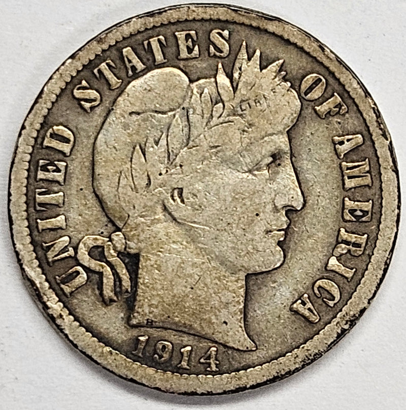 1914 Barber Dime . . . . Fine