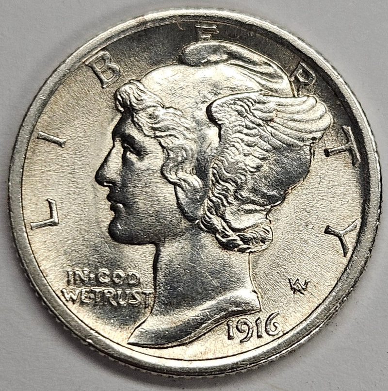 1916 Mercury Dime . . . . Gem BU Full Bands