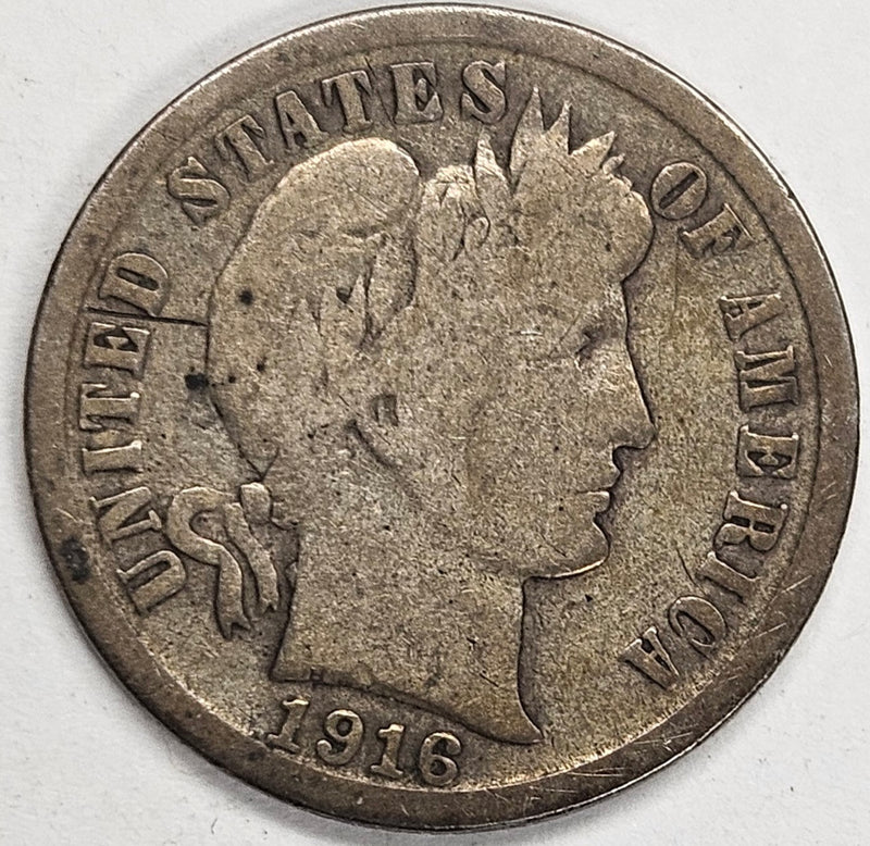 1916-S Barber Dime . . . . Very Good