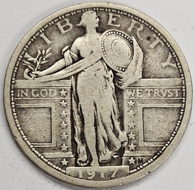 1917 Type 1 Standing Liberty Quarter Fine/VF