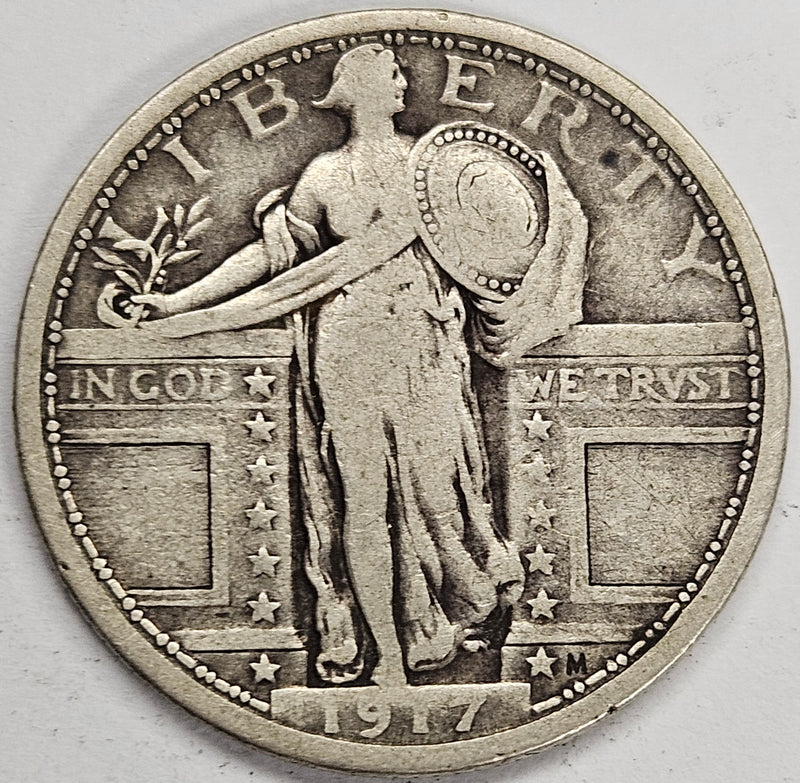 1917 Type 1 Standing Liberty Quarter Fine/VF