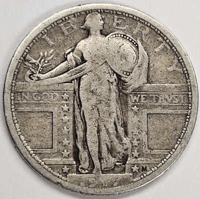 1917 Type 1 Standing Liberty Quarter Fine