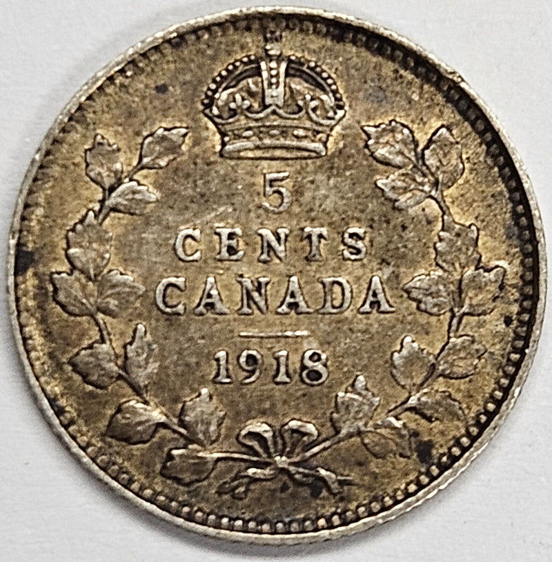 1918 Canadian 5 Cents . . . . Very Fine