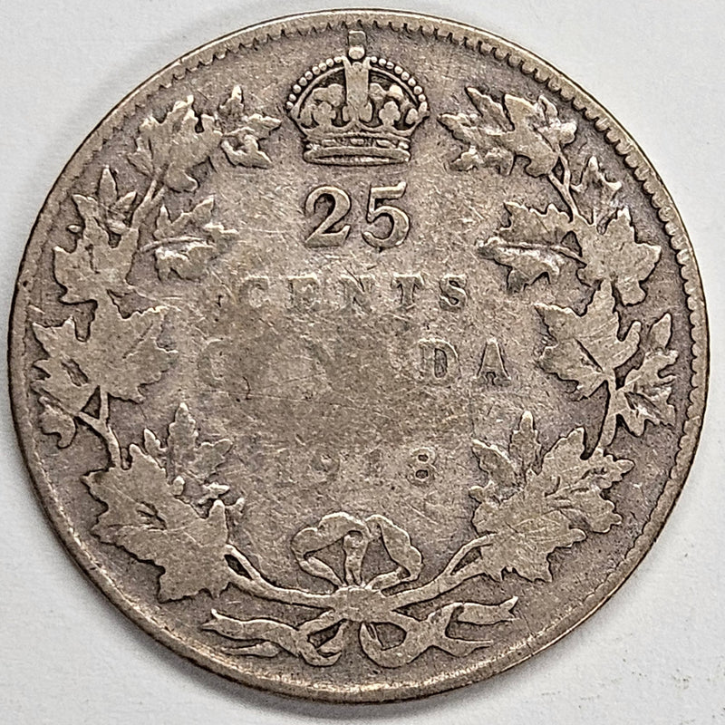 1918 Canadian Quarter . . . . Fine