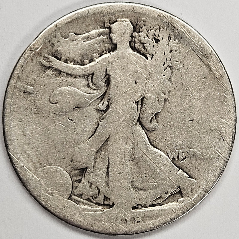 1918-D Walking Liberty Half . . . . About Good