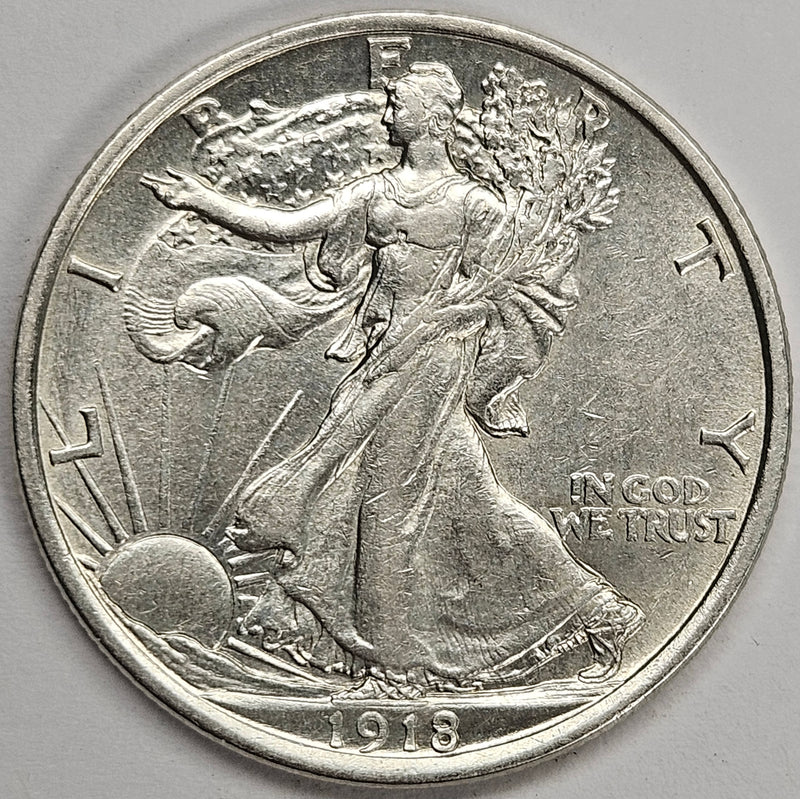 1918-D Walking Liberty Half Choice About Uncirculated