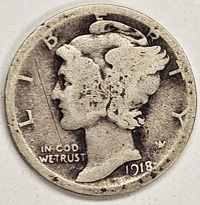 1918-D Mercury Dime Good