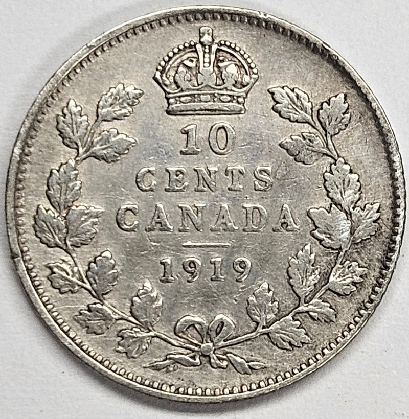 1919 Canadian 10 Cents . . . . XF/AU