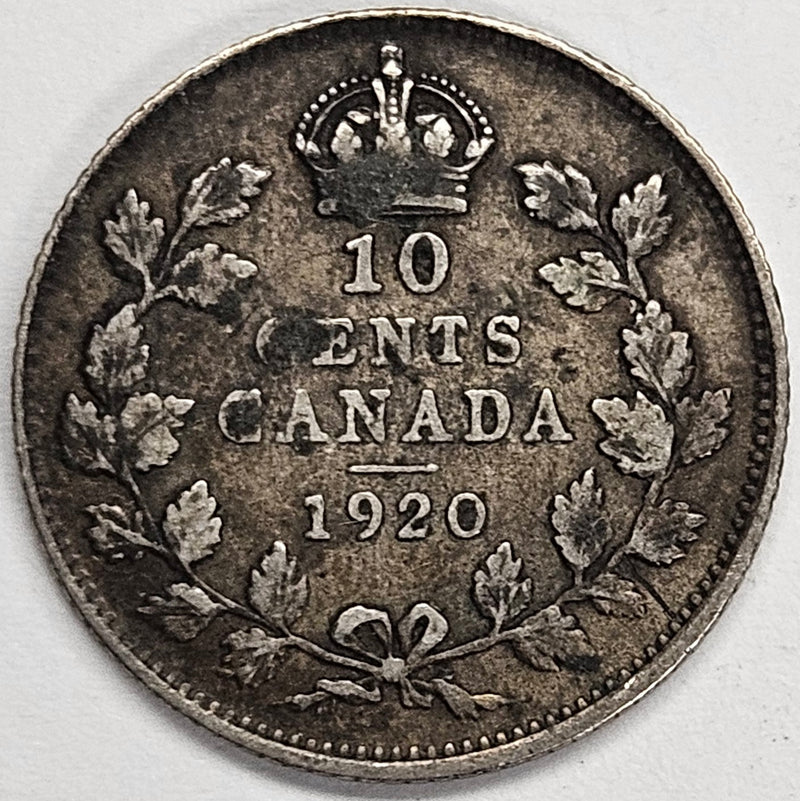 1920 Canadian 10 Cents . . . . VF/XF