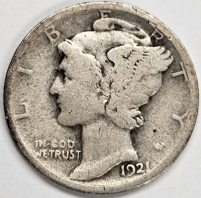 1921 Mercury Dime . . . . Very Good