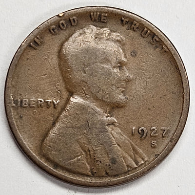 1927-S Lincoln Cent Good