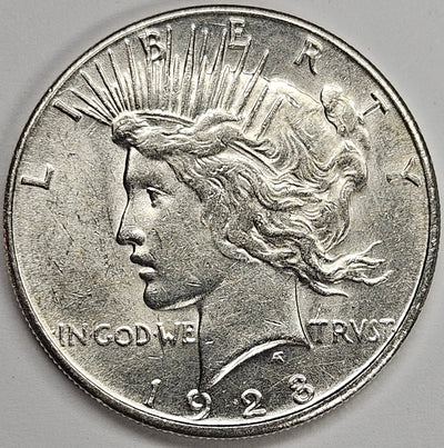 1928-S Peace Dollar Choice About Uncirculated