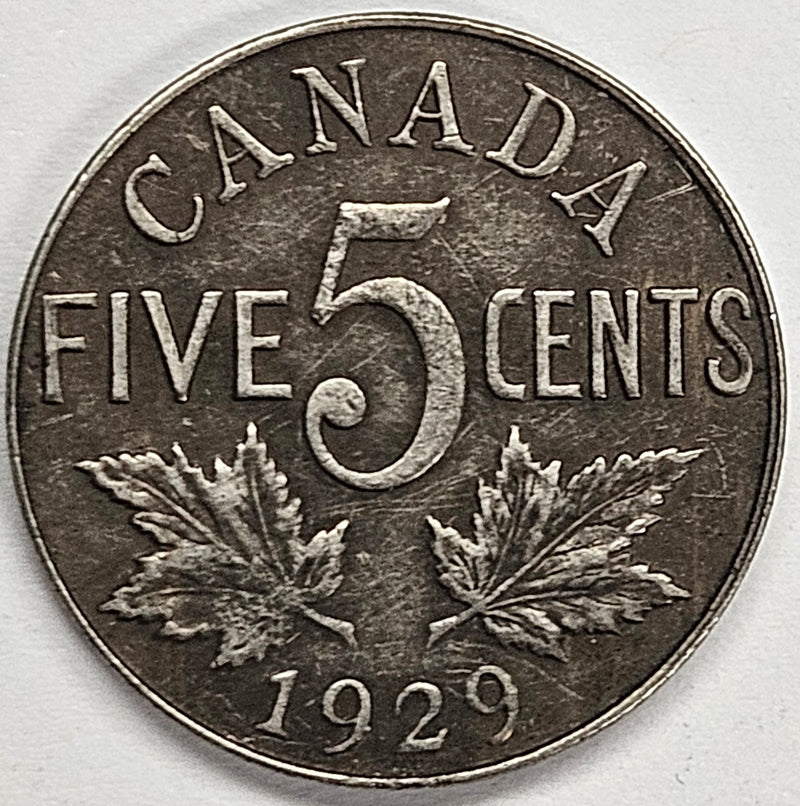 1929 Canadian 5 Cents . . . . Extremely Fine