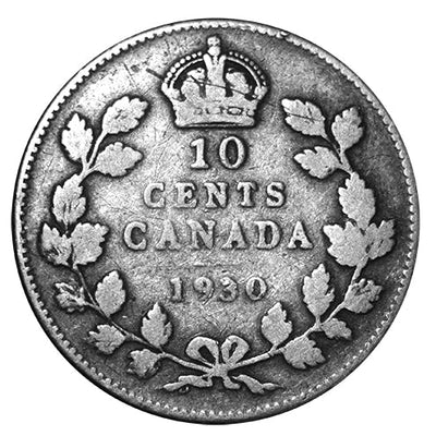 1930 Canadian 10 Cents Fine