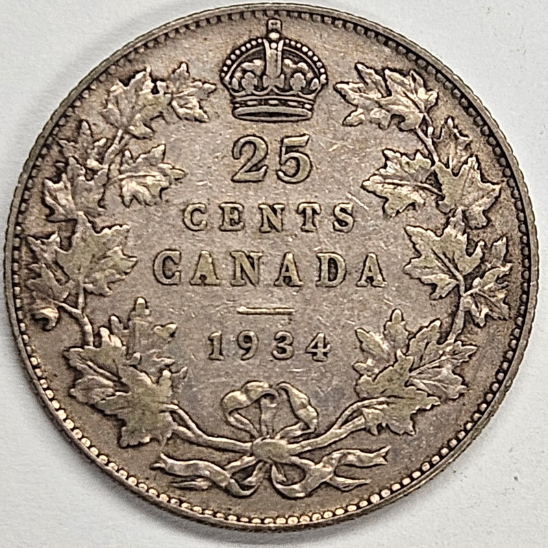 1934 Canadian Quarter . . . . Extremely Fine