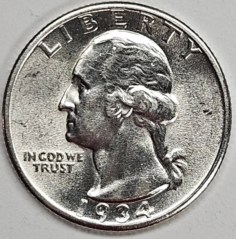 1934 Heavy Motto Washington Quarter . . . . Select Brilliant Uncirculated