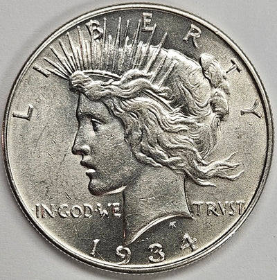 1934 Peace Dollar Select BU+