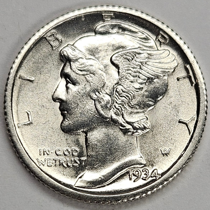 1934 Mercury Dime . . . . Choice Brilliant Uncirculated