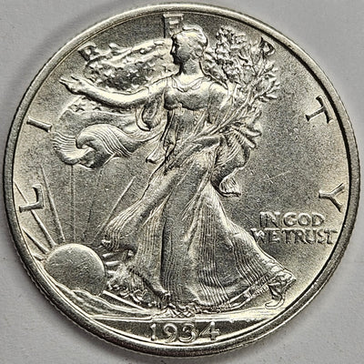 1934-S Walking Liberty Half Choice AU+