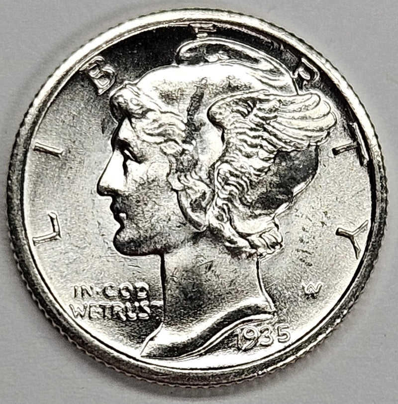 1935-S Mercury Dime . . . . Choice BU Full Bands