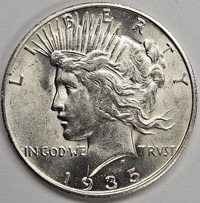 1935-S Peace Dollar Choice Brilliant Uncirculated