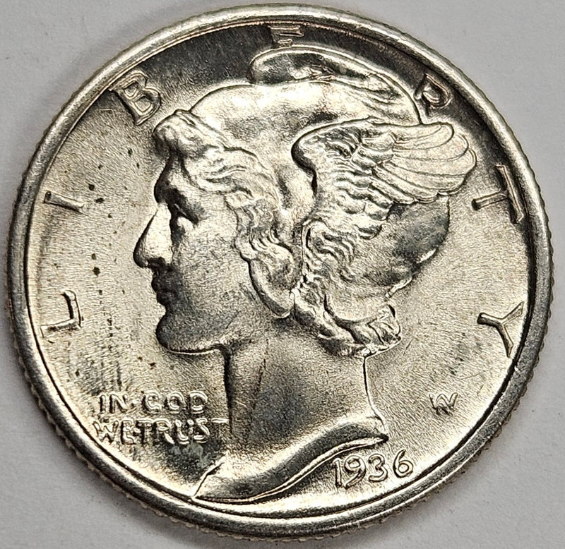 1936 Mercury Dime . . . . Choice BU Full Bands