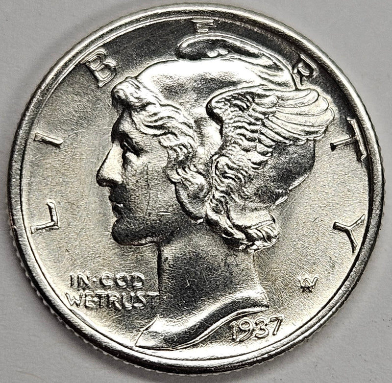 1937 Mercury Dime . . . . Choice BU Full Bands