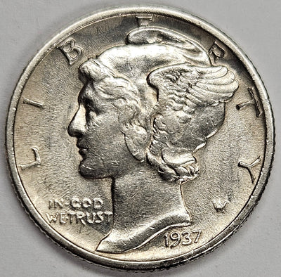 1937 Mercury Dime . . . . Select Brilliant Uncirculated