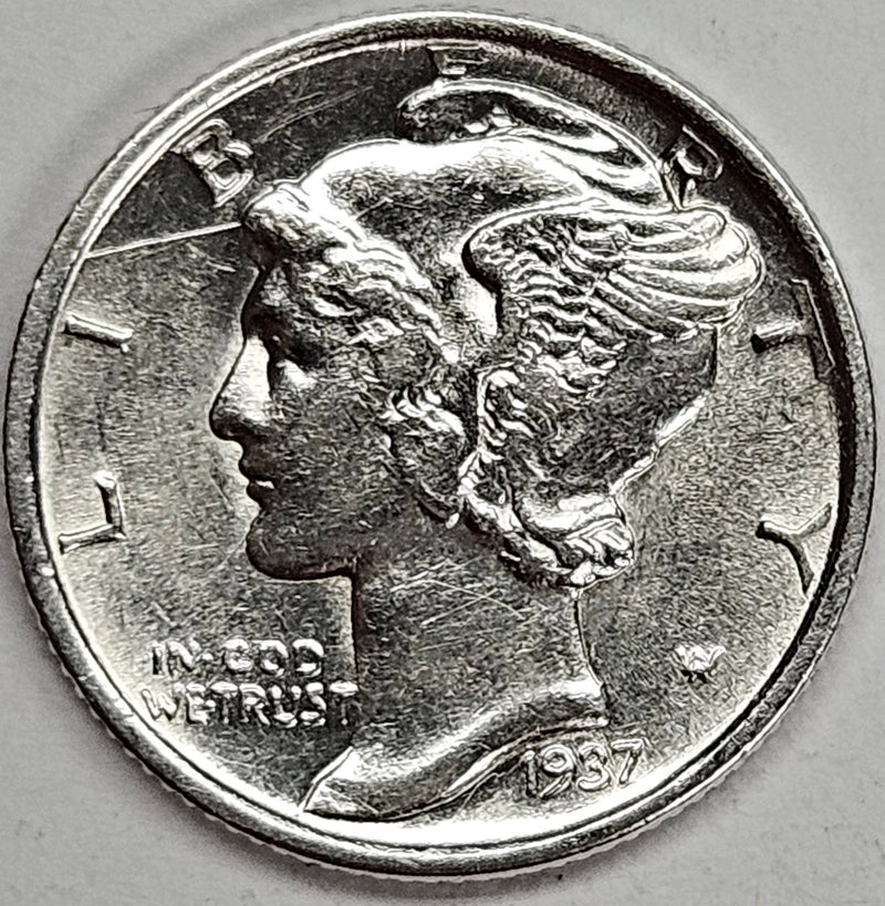 1937-D Mercury Dime . . . . Choice About Uncirculated