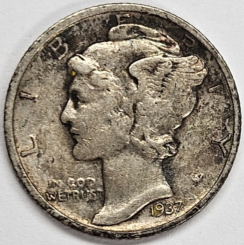 1937-D Mercury Dime . . . . Very Fine