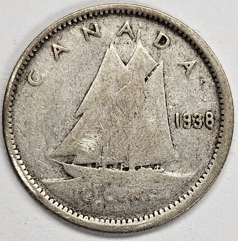 1938 Canadian 10 Cents . . . . Fine