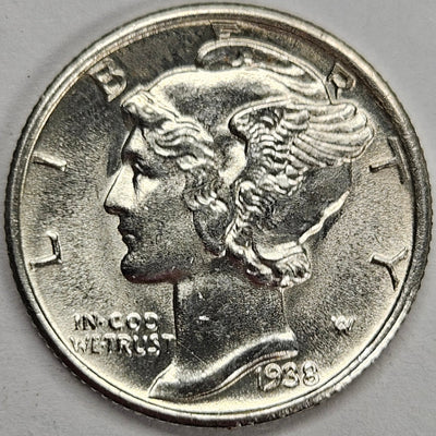 1938-S Mercury Dime Choice Brilliant Uncirculated