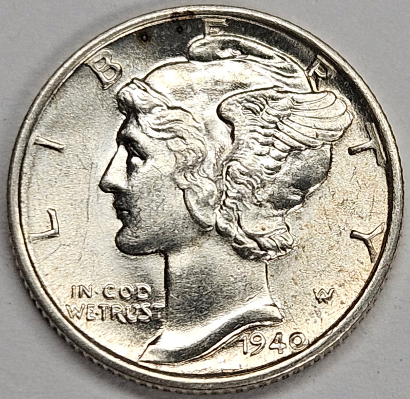 1940 Mercury Dime . . . . Choice BU Full Bands