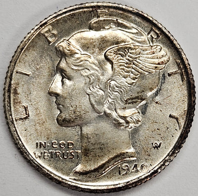 1940-S Mercury Dime Gem BU Full Bands