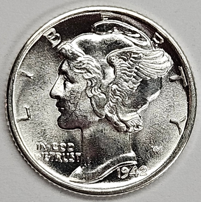 1942-D Mercury Dime . . . . Choice BU Full Bands