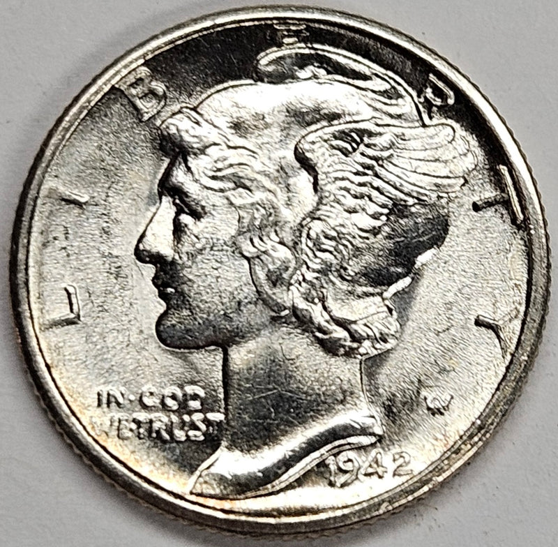 1942-D Mercury Dime . . . . Choice Brilliant Uncirculated