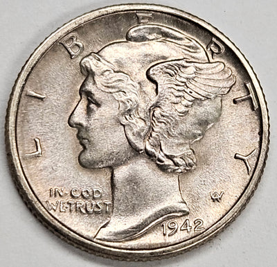 1942-D Mercury Dime . . . . Gem BU Full Bands