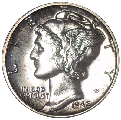 1942 Mercury Dime Gem Brilliant Proof