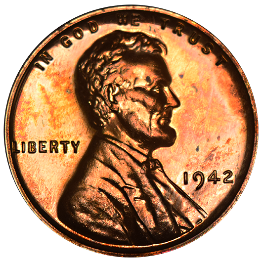 1942 Lincoln Cent Gem Brilliant Proof Red