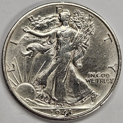 1943-S Walking Liberty Half AU cleaned