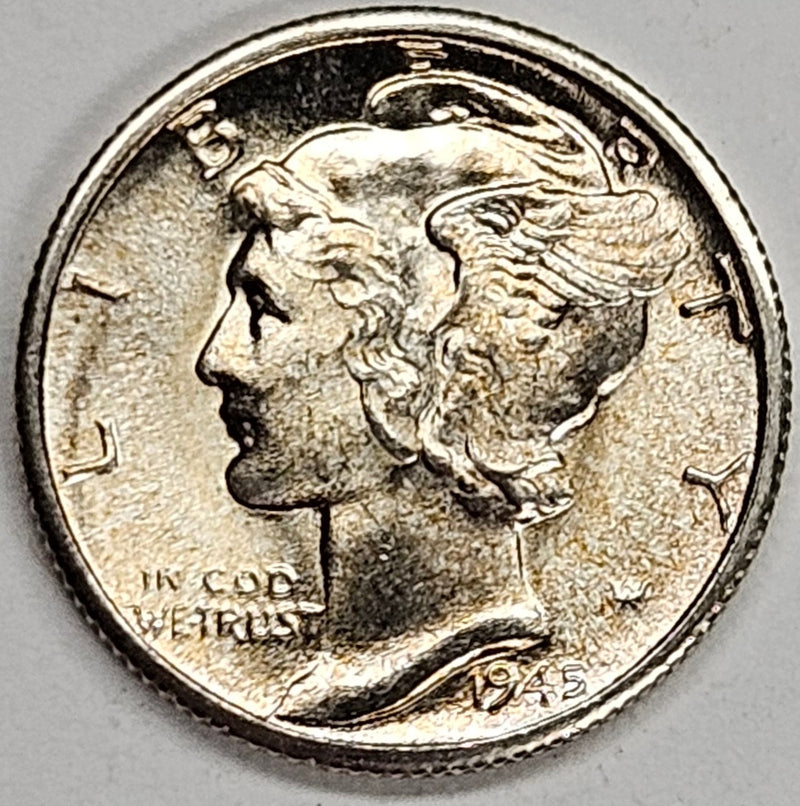 1945-D Mercury Dime . . . . Choice Brilliant Uncirculated