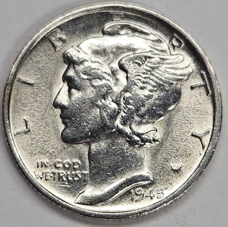 1945-S Micro s Mercury Dime . . . . Choice Brilliant Uncirculated