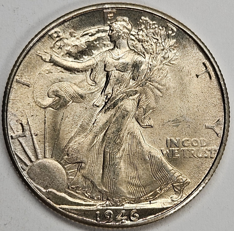 1946-D Walking Liberty Half . . . . Choice BU+