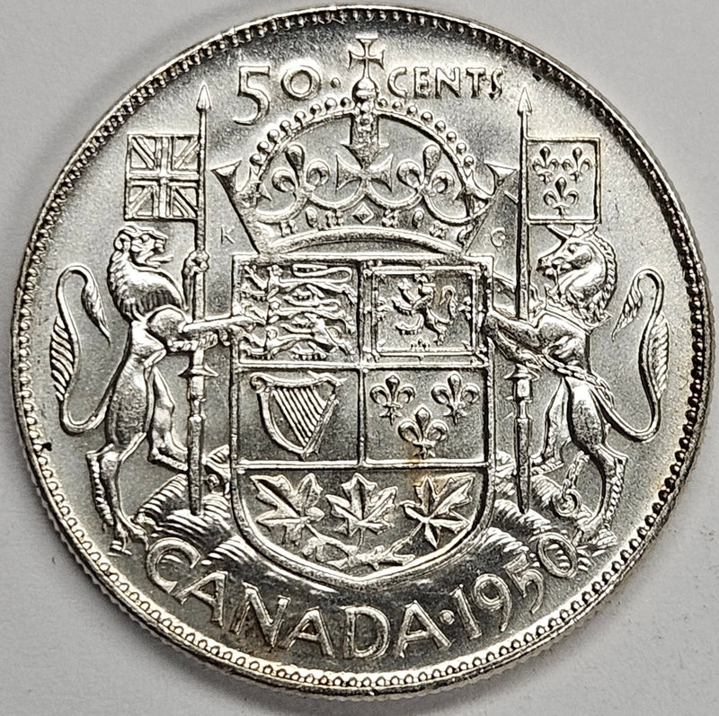 1950 Canadian Design Half . . . . Choice Brilliant Uncirculated