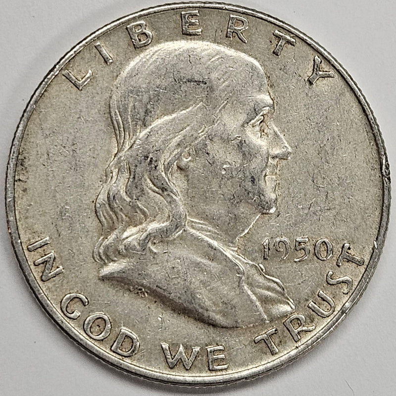 1950-D Franklin Half . . . . Choice About Uncirculated